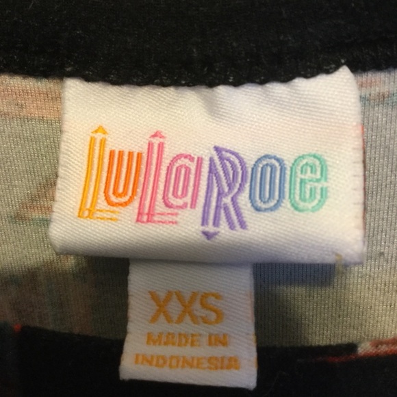 XXS LuLaRoe CARLY 36" dress Black orange Green - Picture 2 of 5